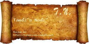 Tamás Noé névjegykártya